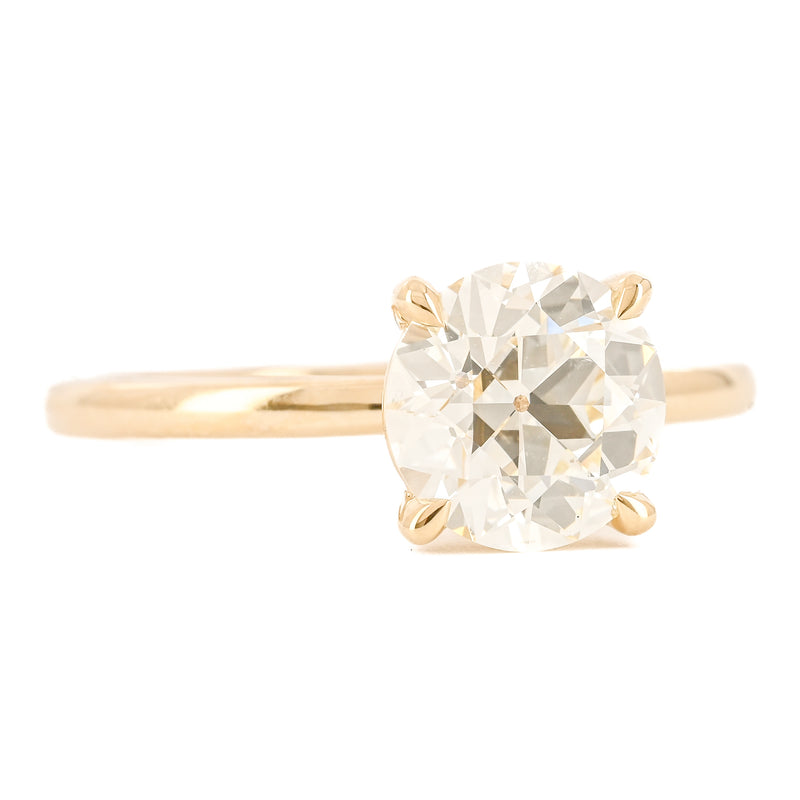 1.86CT Old European Diamond Engagement Ring - Solitaire - 14K Yellow Gold