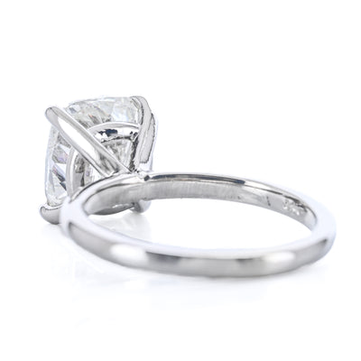 3.08CT Cushion Diamond Engagement Ring - Solitaire - 14K White Gold