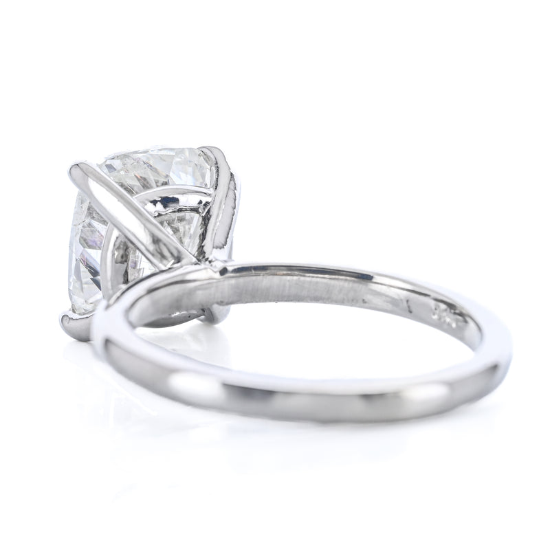 3.08CT Cushion Diamond Engagement Ring - Solitaire - 14K White Gold