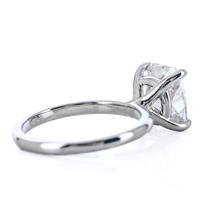 3.08CT Cushion Diamond Engagement Ring - Solitaire - 14K White Gold