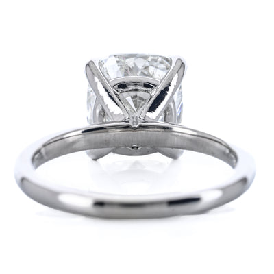 3.08CT Cushion Diamond Engagement Ring - Solitaire - 14K White Gold