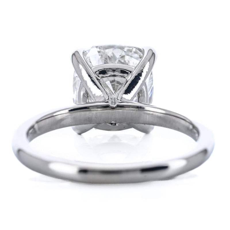 3.08CT Cushion Diamond Engagement Ring - Solitaire - 14K White Gold