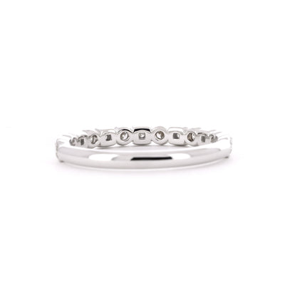 0.32ctw Round + Square Bezel Diamond Band - 14K White Gold