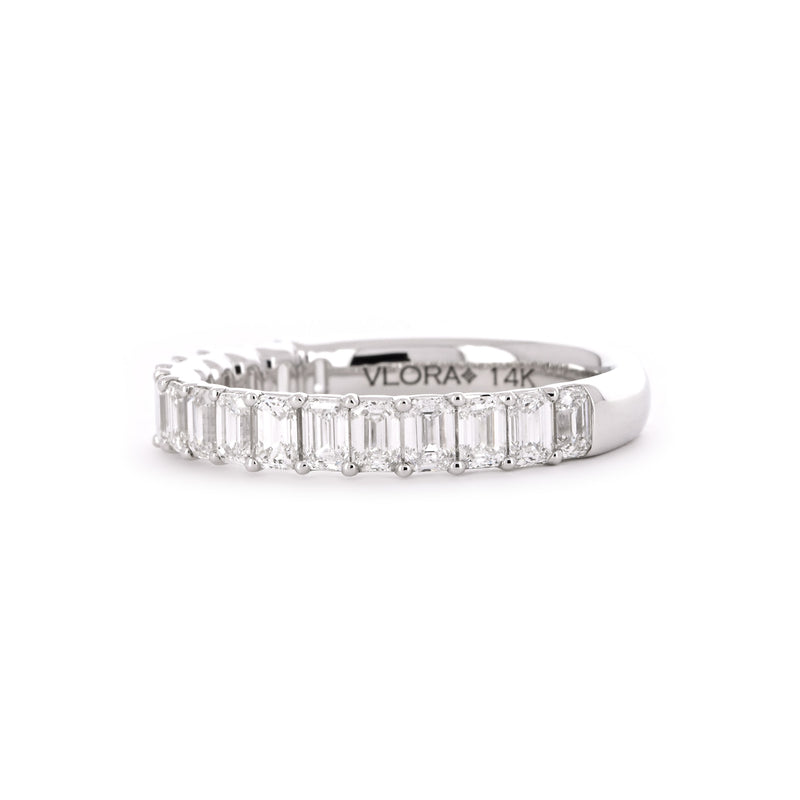 1.40ctw Emerald Diamond Band - 14K White Gold
