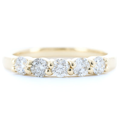 .70CTW 5 Round Diamond Band - 14K Yellow Gold