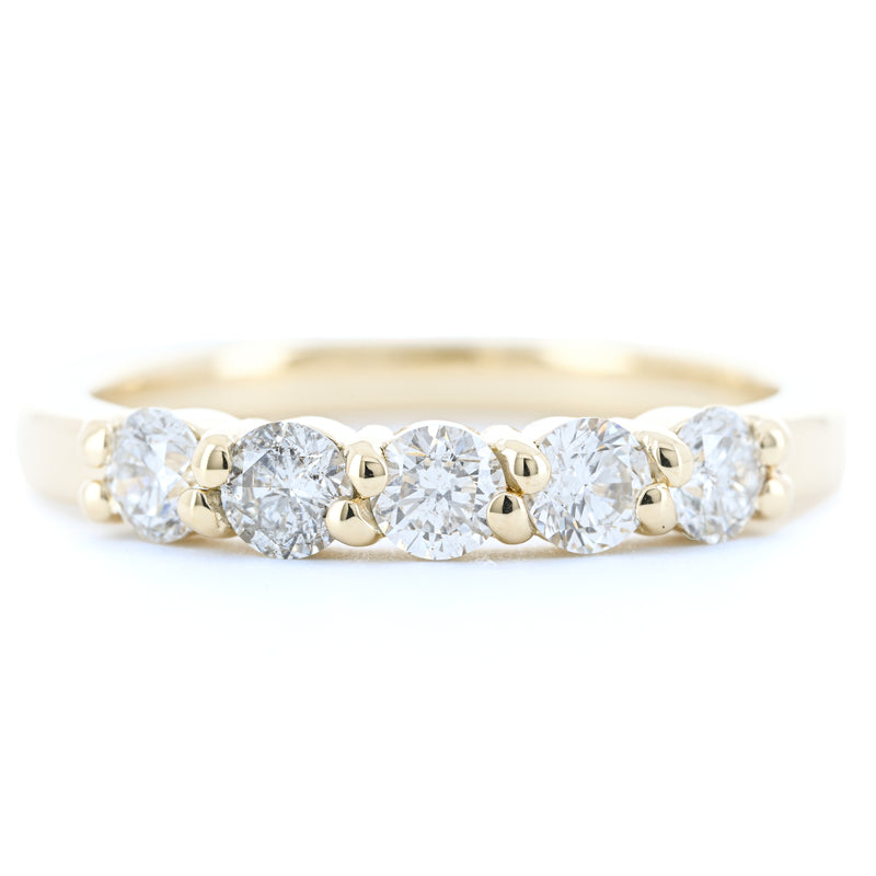 .70CTW 5 Round Diamond Band - 14K Yellow Gold
