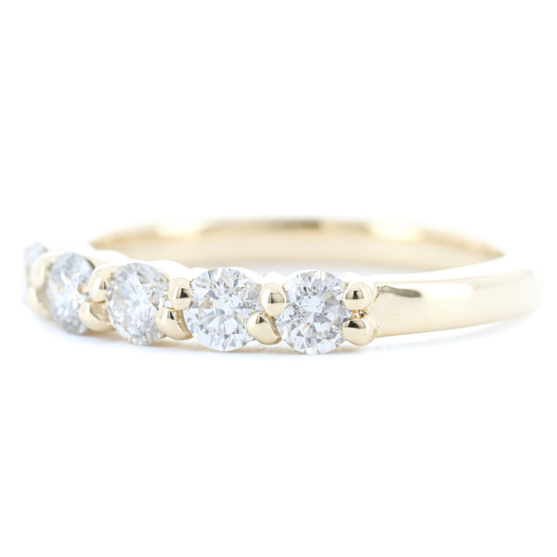 .70CTW 5 Round Diamond Band - 14K Yellow Gold