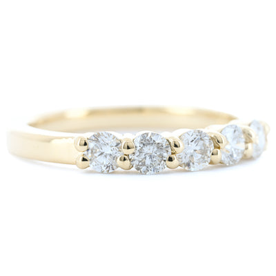 .70CTW 5 Round Diamond Band - 14K Yellow Gold
