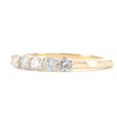 0.41ctw Five Round Diamond Band - 14K Yellow Gold