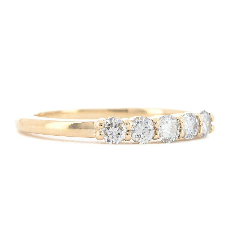 0.41ctw Five Round Diamond Band - 14K Yellow Gold