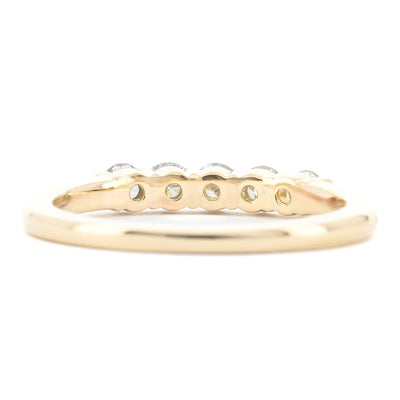 0.41ctw Five Round Diamond Band - 14K Yellow Gold