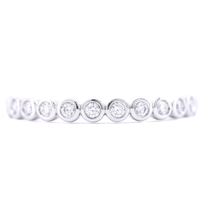 .24CTW Round Diamond Band - Bezel - 14K White Gold