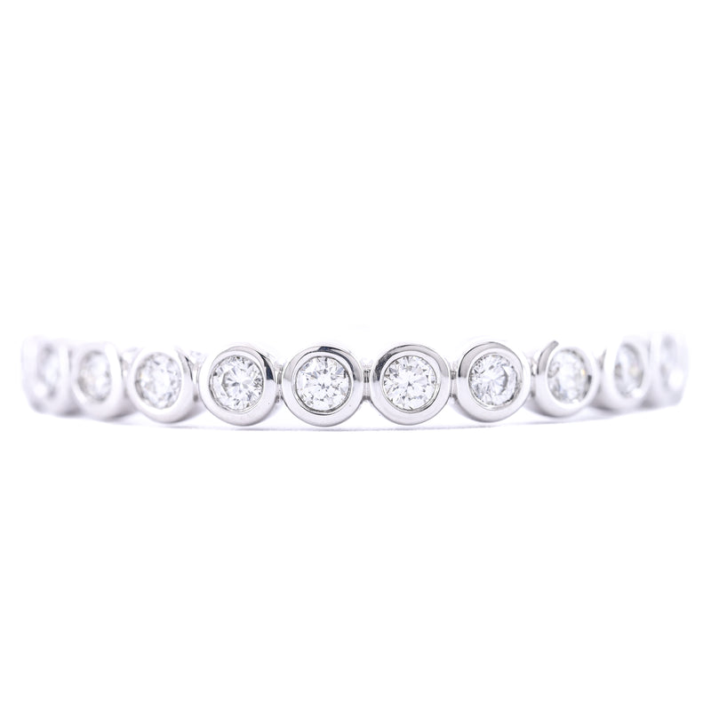 .24CTW Round Diamond Band - Bezel - 14K White Gold