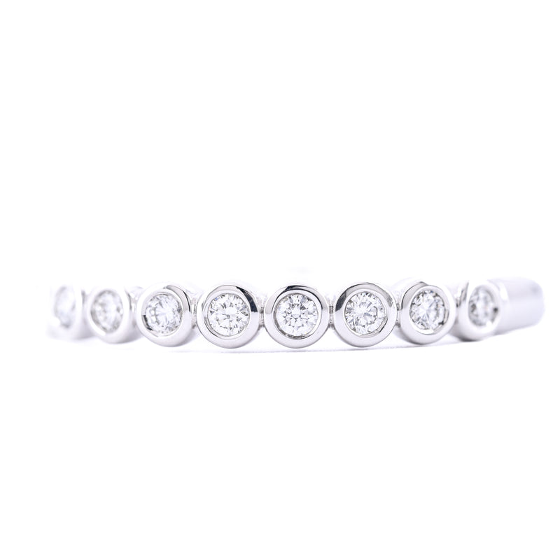 .24CTW Round Diamond Band - Bezel - 14K White Gold