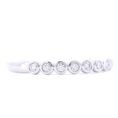 .24CTW Round Diamond Band - Bezel - 14K White Gold
