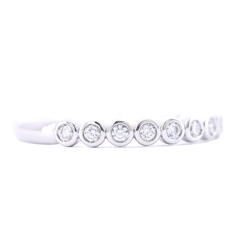 .24CTW Round Diamond Band - Bezel - 14K White Gold