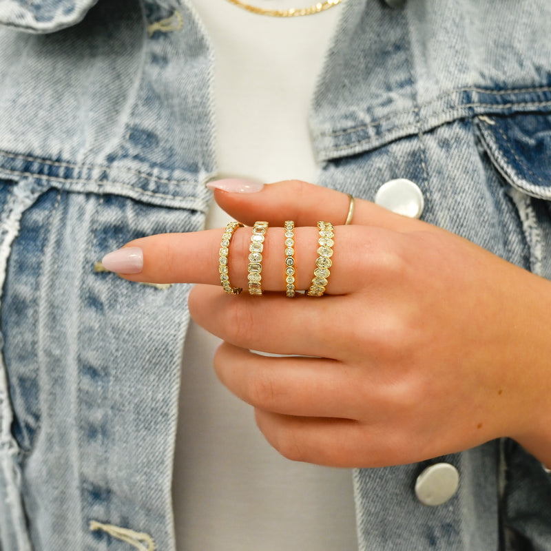 .23CTW Round Diamond Band - Bezel - 14K Yellow Gold