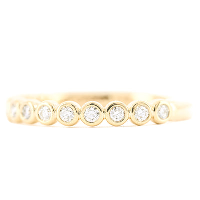 .23CTW Round Diamond Band - Bezel - 14K Yellow Gold