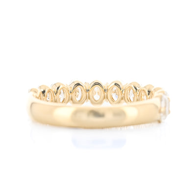 1.53CTW Oval Diamond Band - Shared Prong - 14K Yellow Gold