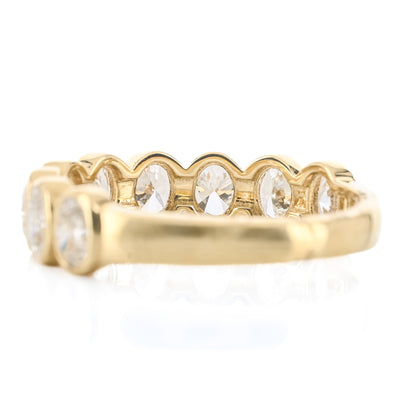 1.1CTW Oval Lab Grown Diamond Band, Size 6.5 - 14K Yellow Gold