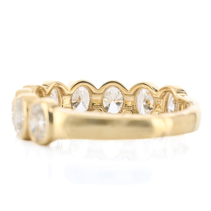 1.1CTW Oval Lab Grown Diamond Band, Size 6.5 - 14K Yellow Gold