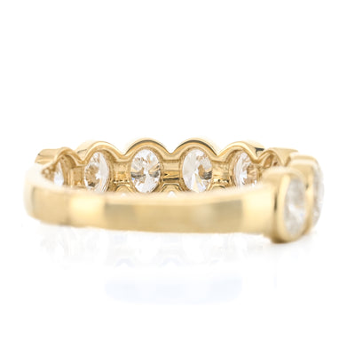 1.1CTW Oval Lab Grown Diamond Band, Size 6.5 - 14K Yellow Gold