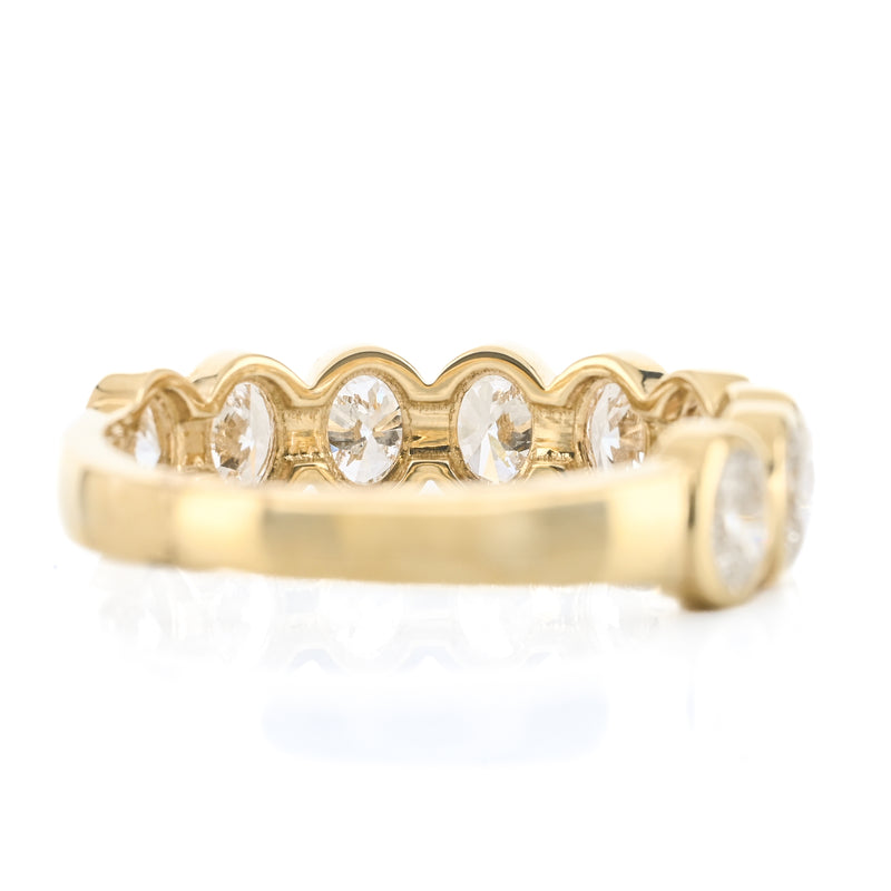 1.1CTW Oval Lab Grown Diamond Band, Size 6.5 - 14K Yellow Gold