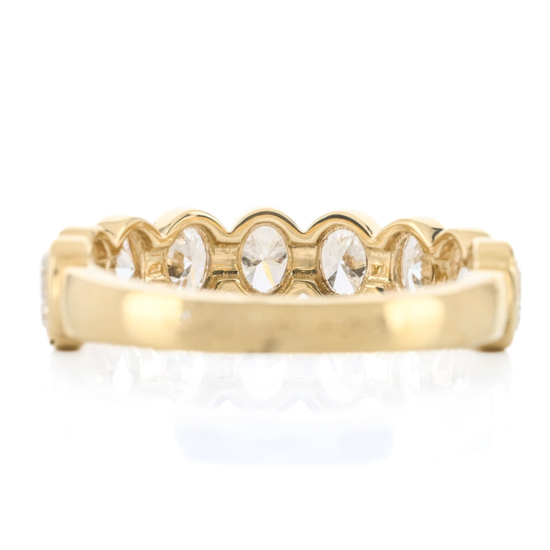 1.1CTW Oval Lab Grown Diamond Band, Size 6.5 - 14K Yellow Gold