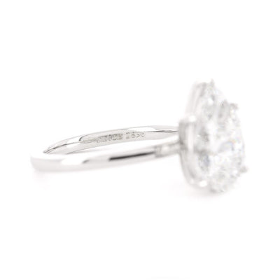 4.03ctw Pear Diamond Solitaire Engagement Ring - 14K White Gold