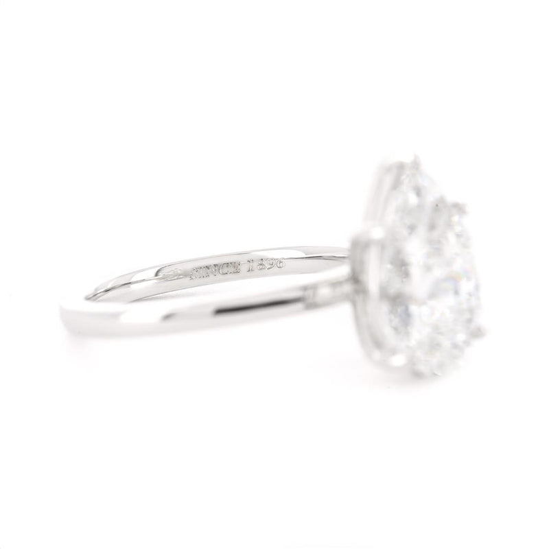 4.03ctw Pear Diamond Solitaire Engagement Ring - 14K White Gold