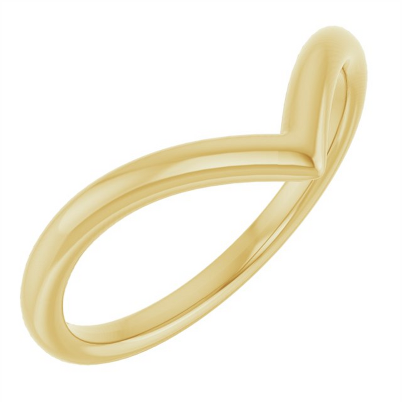 "V" Contour Band - 14K Yellow Gold