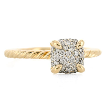 David Yurman | Petite Chatelaine Diamond Ring, Size 5.25 - 18K Yellow Gold