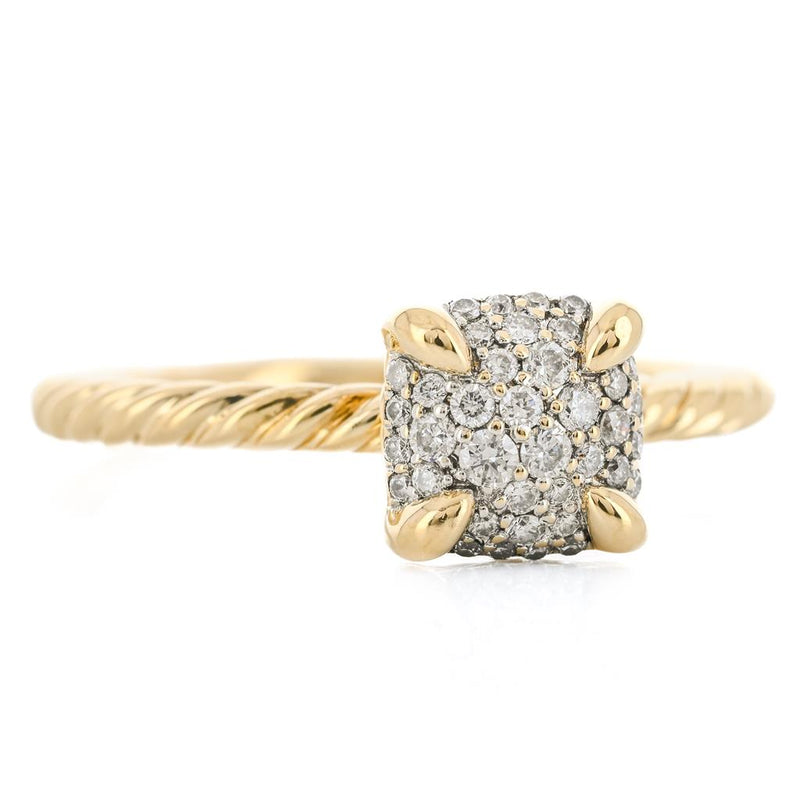 David Yurman | Petite Chatelaine Diamond Ring, Size 5.25 - 18K Yellow Gold