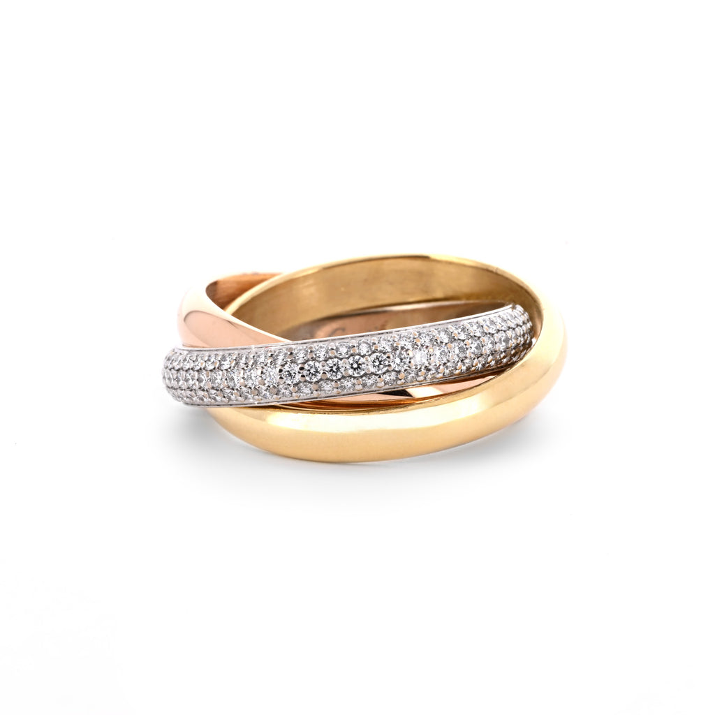 Cartier Trinity Ring ゴールド Cartier | 0.64ctw Classic Trinity Ring - 18K Multi-Tone Gold
