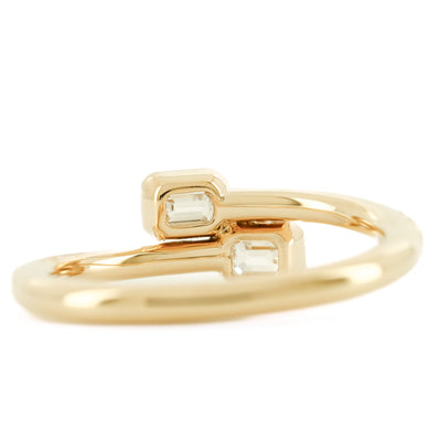 .57CTW Emerald Diamond Ring - Pave - 14K Yellow Gold