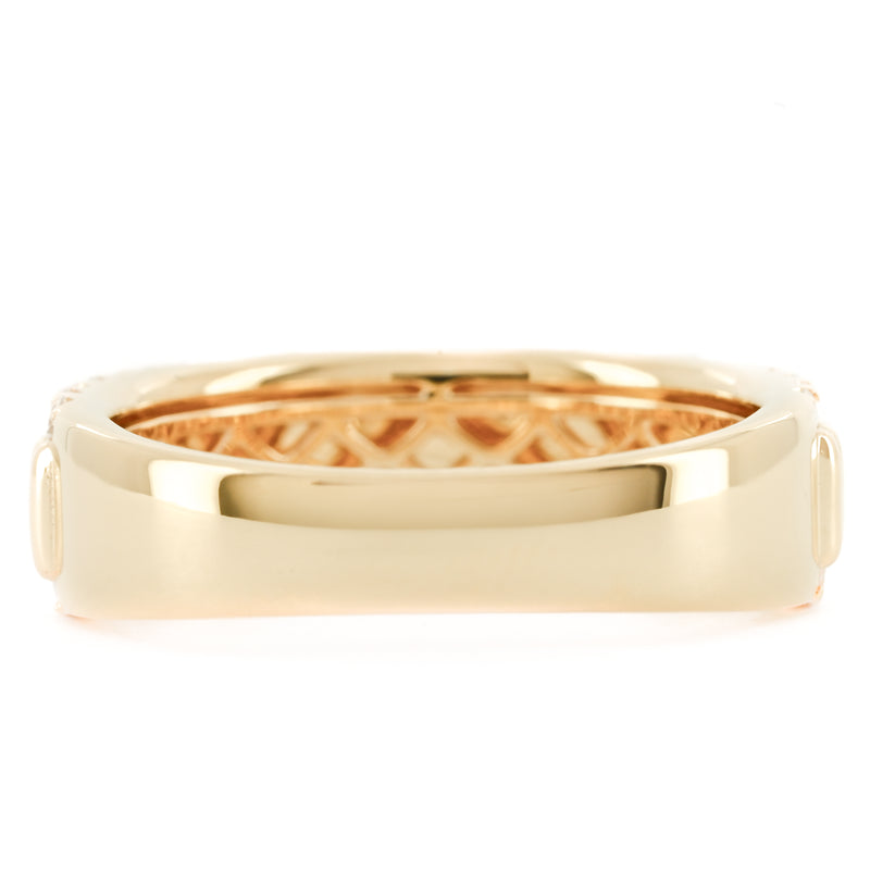 .47CTW Round Diamond Edge Band – Fluted Band – 14K Yellow Gold