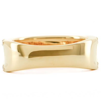 .42CTW Round Diamond Edge Band - Fluted Band - 14K Yellow Gold