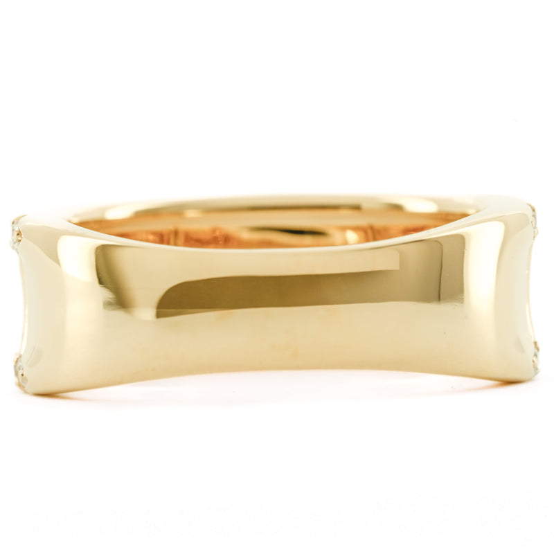 .42CTW Round Diamond Edge Band - Fluted Band - 14K Yellow Gold