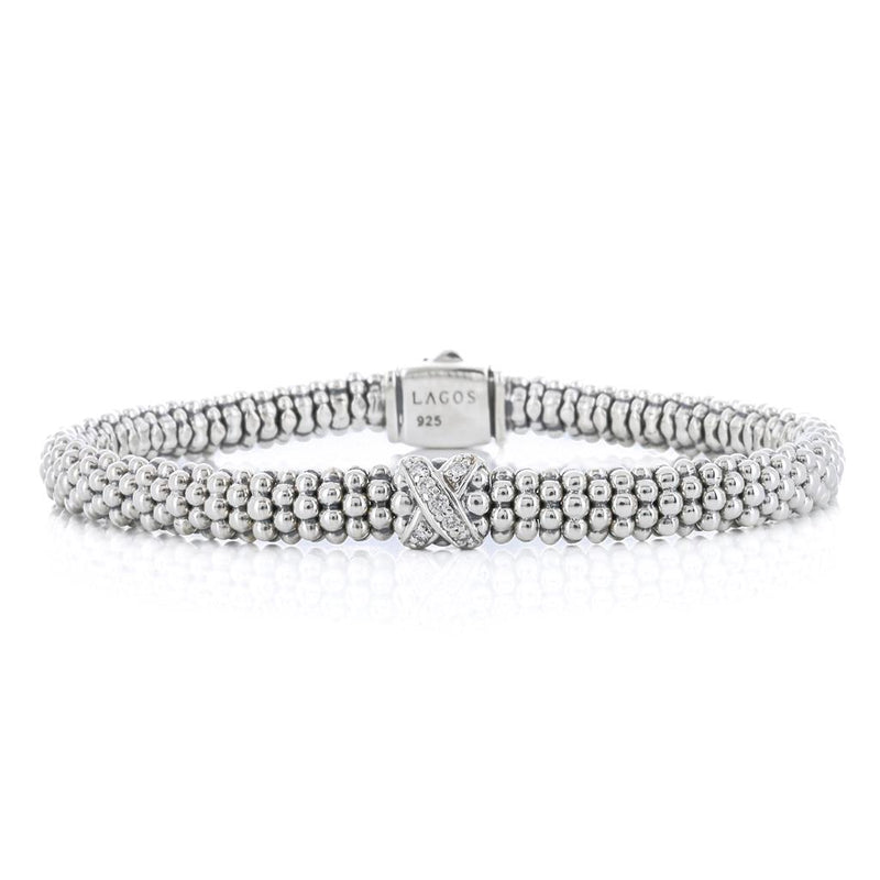 Lagos | Single Station X Diamond Bracelet, 6" - 925 Sterling Silver