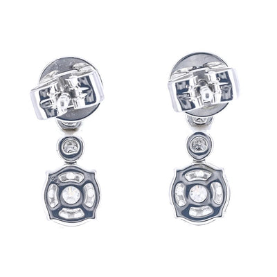 .42CTW Diamond Drop Earrings - 14K White Gold