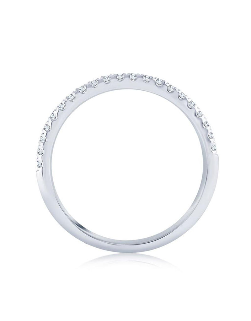 0.16ctw Diamond Straight Band, Size 6.5 – 14K White Gold