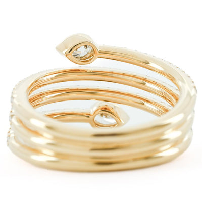 .80CTW Pear Diamond Ring - Bezel, Pave, Wrap - 14K Yellow Gold