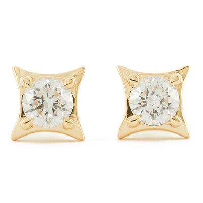.49CTW Diamond Star Stud Earrings - 14K Yellow Gold