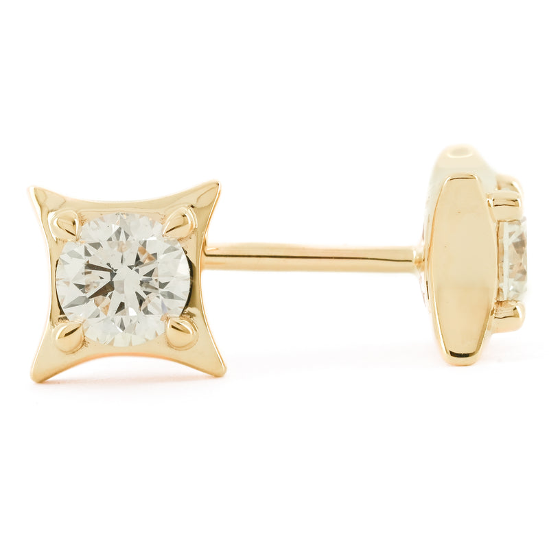 .49CTW Diamond Star Stud Earrings - 14K Yellow Gold
