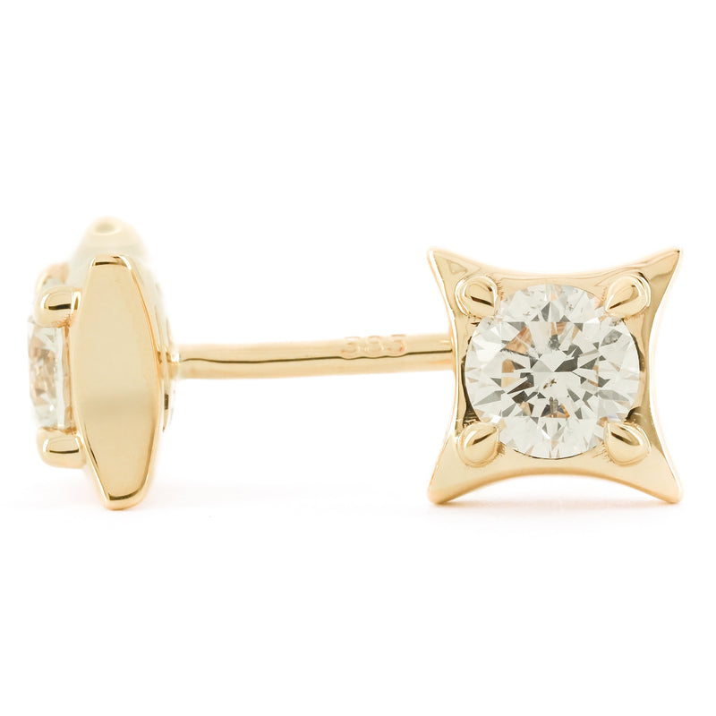 .49CTW Diamond Star Stud Earrings - 14K Yellow Gold