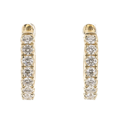 .46CTW Diamond Hoop Earrings - 14K Yellow Gold