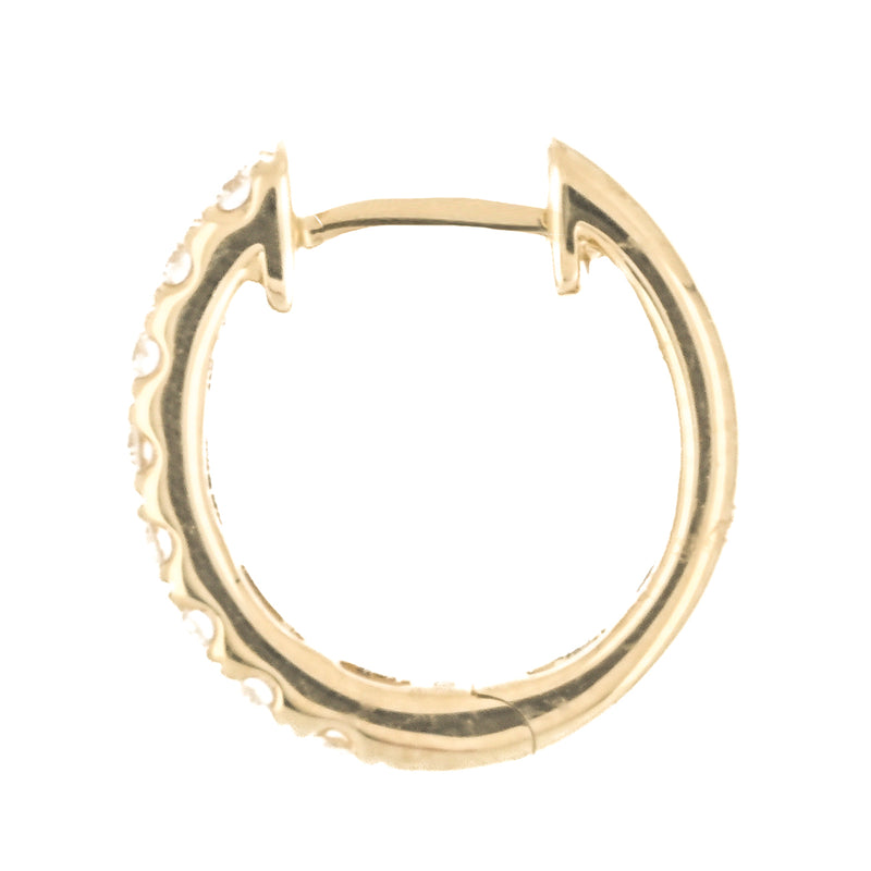 .46CTW Diamond Hoop Earrings - 14K Yellow Gold