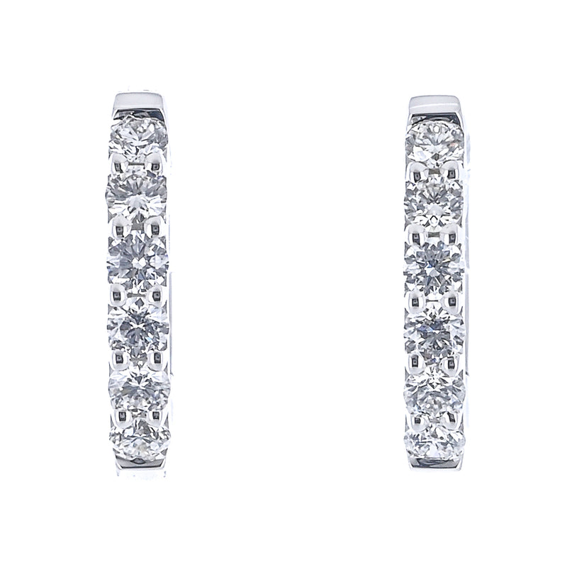 .30CTW Diamond Huggie Earrings -  14K White Gold