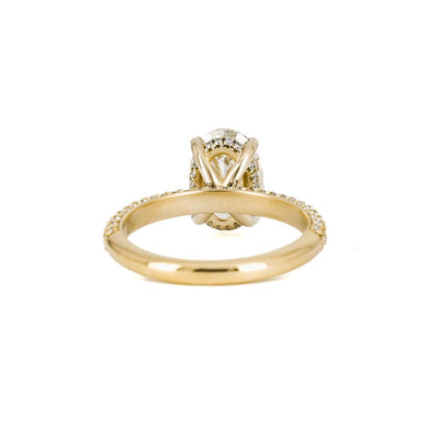 3.06ctw Oval Solitaire Diamond Engagement Ring - 14k Yellow Gold - Size 6.5