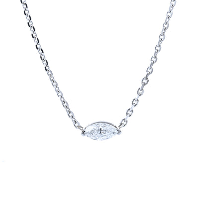 .70CT Marquise Diamond Pendant, East/West Set - 14K White Gold